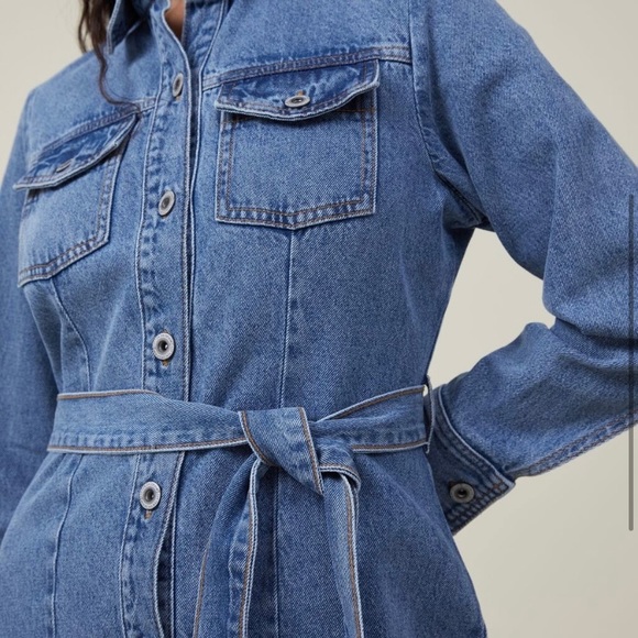 Blue Denim Mini Dress - Picture 5 of 6